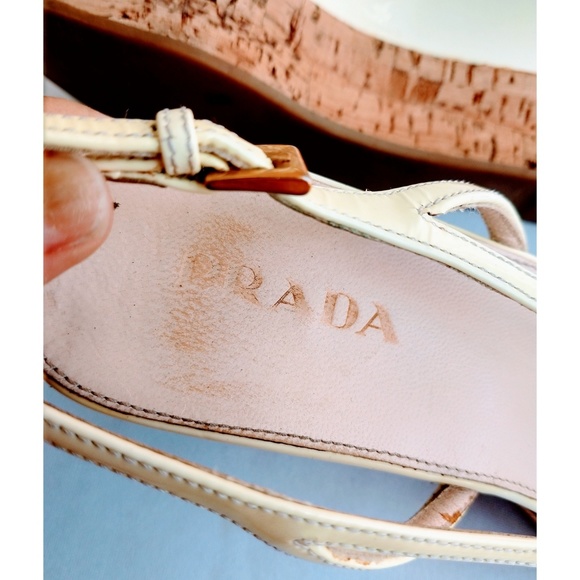 Prada Patent Leather Wedge Sandal Size 8.5 - Picture 7 of 7